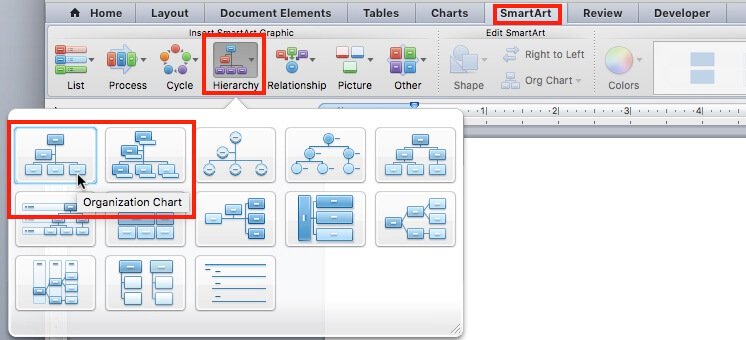 make a org chart for osx